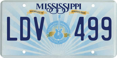 MS license plate LDV499