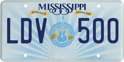 MS license plate LDV500