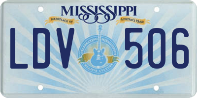 MS license plate LDV506