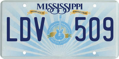 MS license plate LDV509