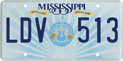 MS license plate LDV513
