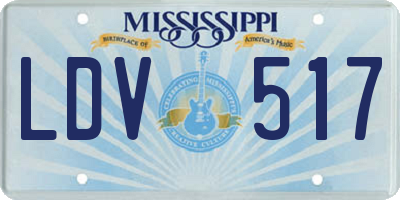 MS license plate LDV517
