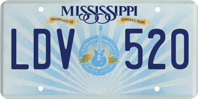 MS license plate LDV520
