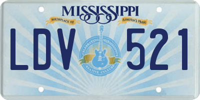 MS license plate LDV521