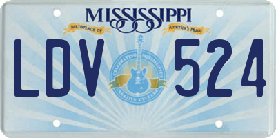 MS license plate LDV524