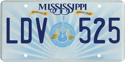 MS license plate LDV525
