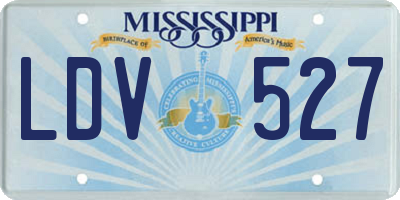 MS license plate LDV527