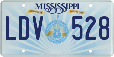 MS license plate LDV528