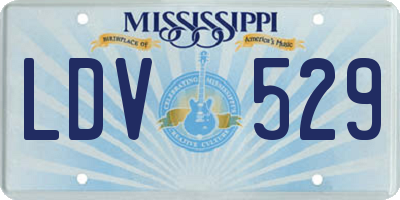 MS license plate LDV529