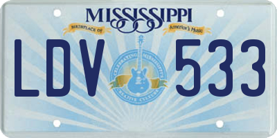 MS license plate LDV533