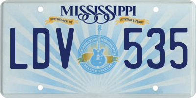MS license plate LDV535