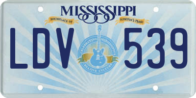 MS license plate LDV539