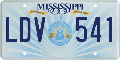 MS license plate LDV541