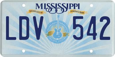 MS license plate LDV542
