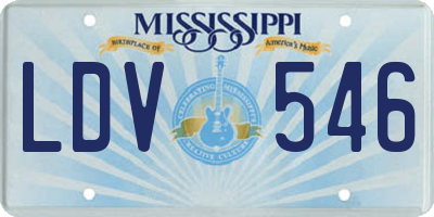 MS license plate LDV546