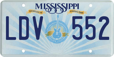 MS license plate LDV552