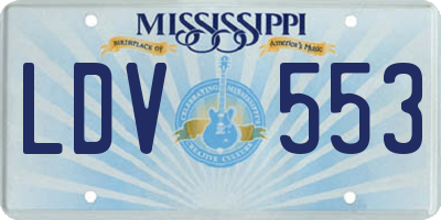 MS license plate LDV553