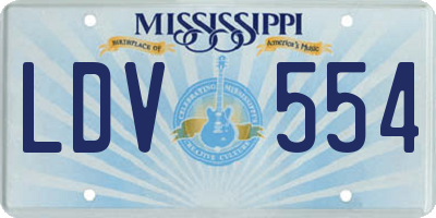 MS license plate LDV554