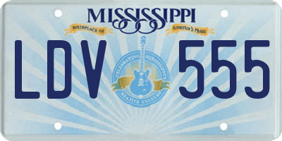 MS license plate LDV555