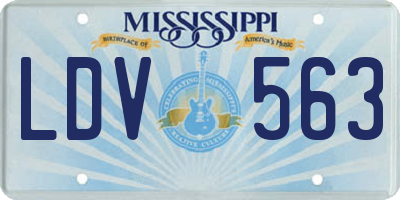 MS license plate LDV563