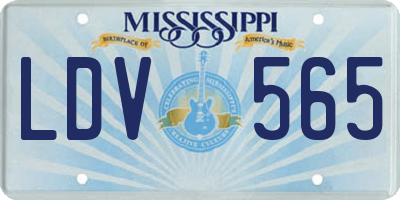 MS license plate LDV565