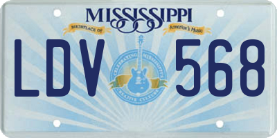 MS license plate LDV568