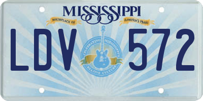 MS license plate LDV572
