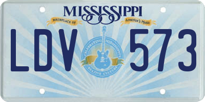 MS license plate LDV573