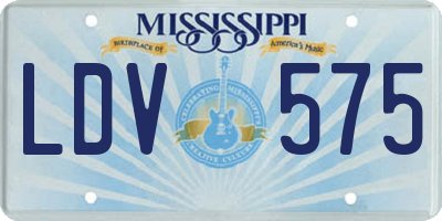 MS license plate LDV575