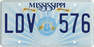 MS license plate LDV576