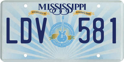 MS license plate LDV581