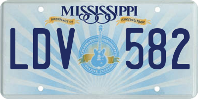 MS license plate LDV582