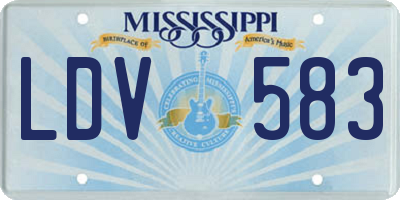 MS license plate LDV583
