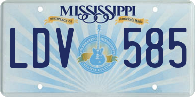MS license plate LDV585