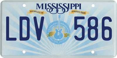 MS license plate LDV586