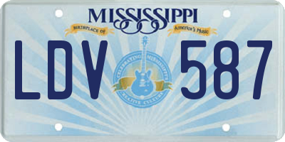 MS license plate LDV587