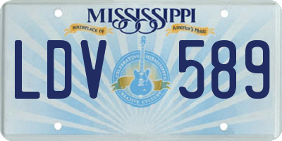 MS license plate LDV589
