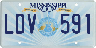 MS license plate LDV591