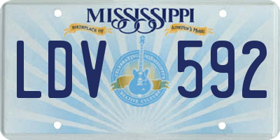 MS license plate LDV592