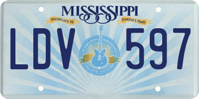 MS license plate LDV597