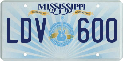 MS license plate LDV600