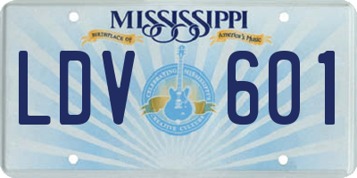 MS license plate LDV601