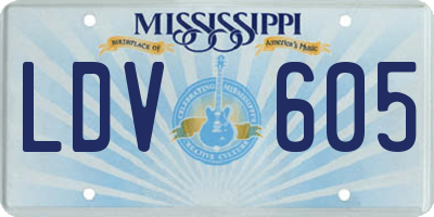MS license plate LDV605