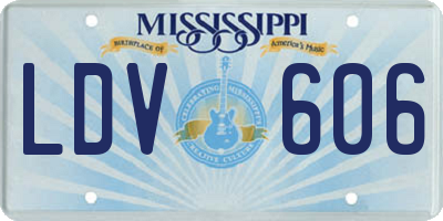 MS license plate LDV606