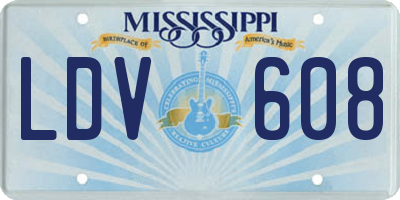 MS license plate LDV608
