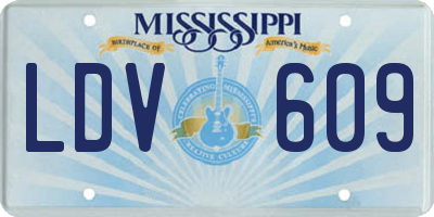 MS license plate LDV609