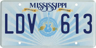 MS license plate LDV613