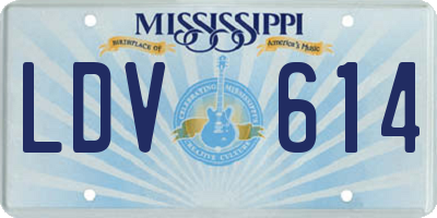 MS license plate LDV614