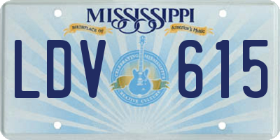 MS license plate LDV615