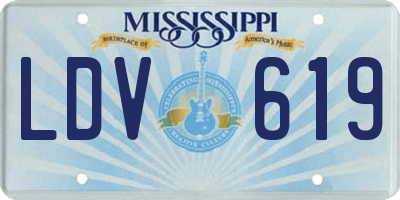 MS license plate LDV619